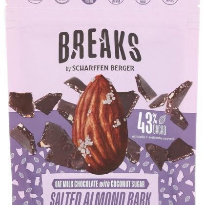 Scharffen Berger Salted Almond 43% Oat Milk Chocolate Bark, 4.5 Oz