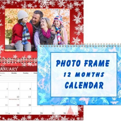 2026 Photo Frame Wall Spiral-bound Calendar (Add Your Own Photos) - 12 Months Desktop/Wall Calendar/Planner - (Edition #08)
