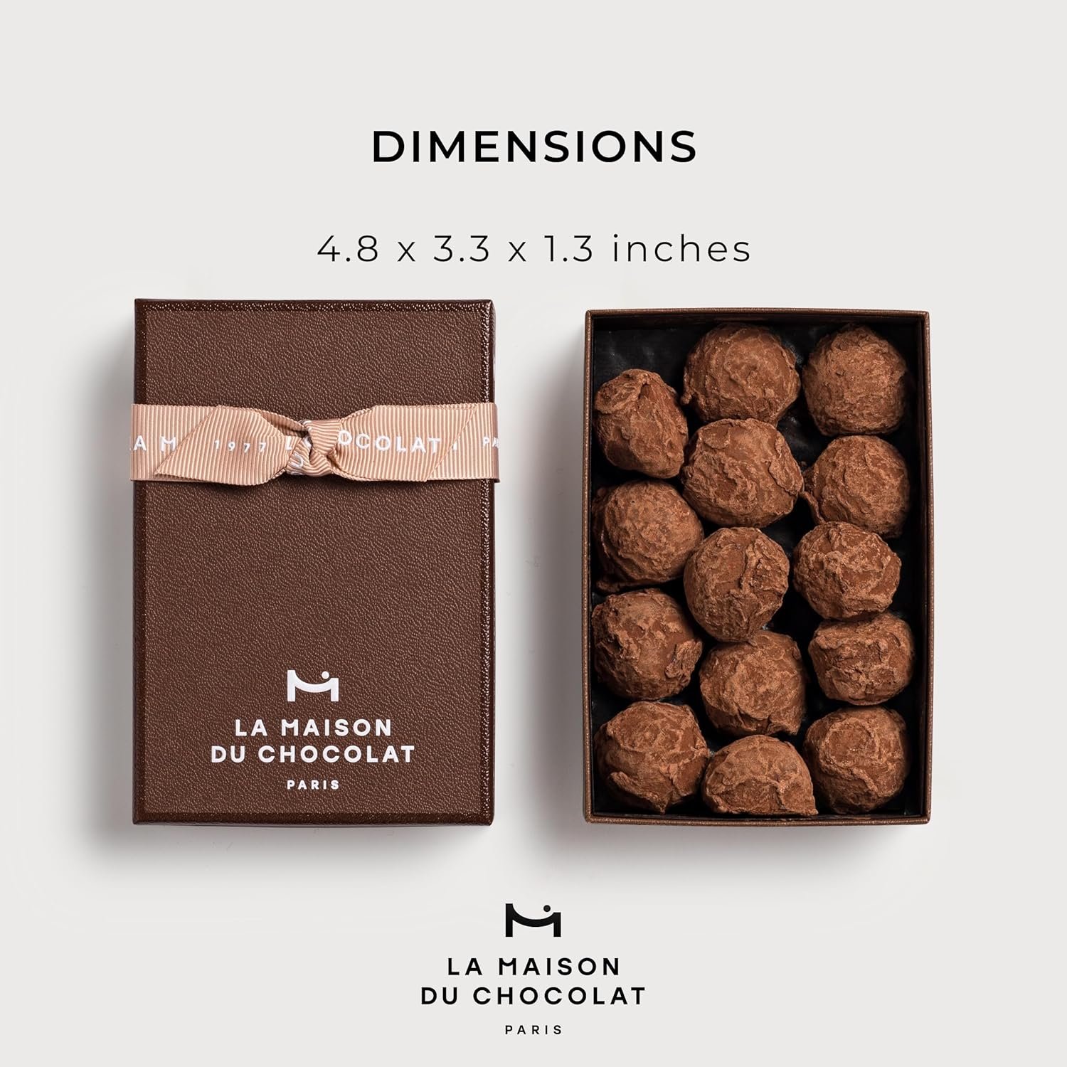 LA MAISON DU CHOCOLAT Classic Truffles Gift Box, Gourmet French Dark Chocolate Gift Box (12 Pieces) - Image 4