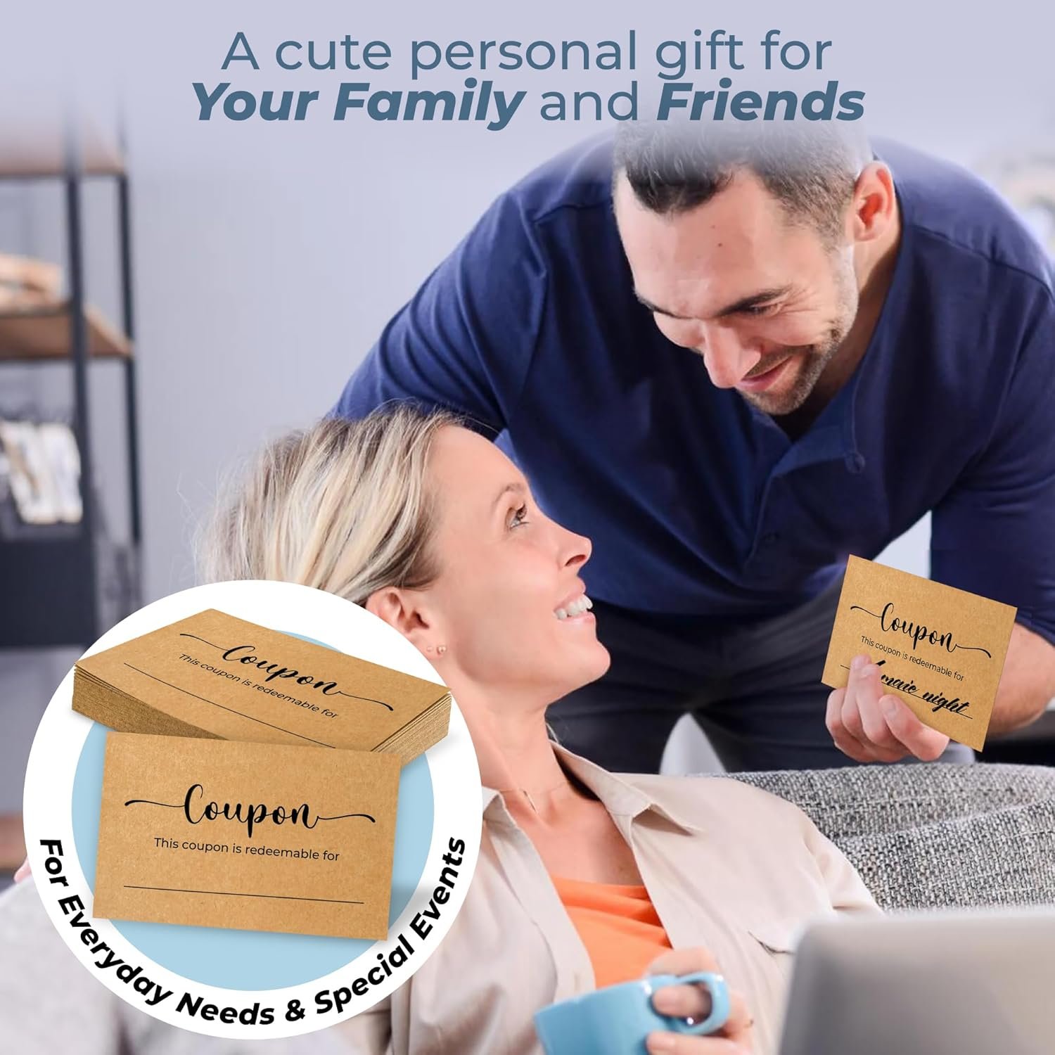 50 Blank Coupon Cards Box - Love Coupon For Him, Blank Coupon Book For Husband From Wife, Valentines Day Gifts For Him Her, Personalized Voucher Custom Gifts For Boyfriend Birthday - Image 3