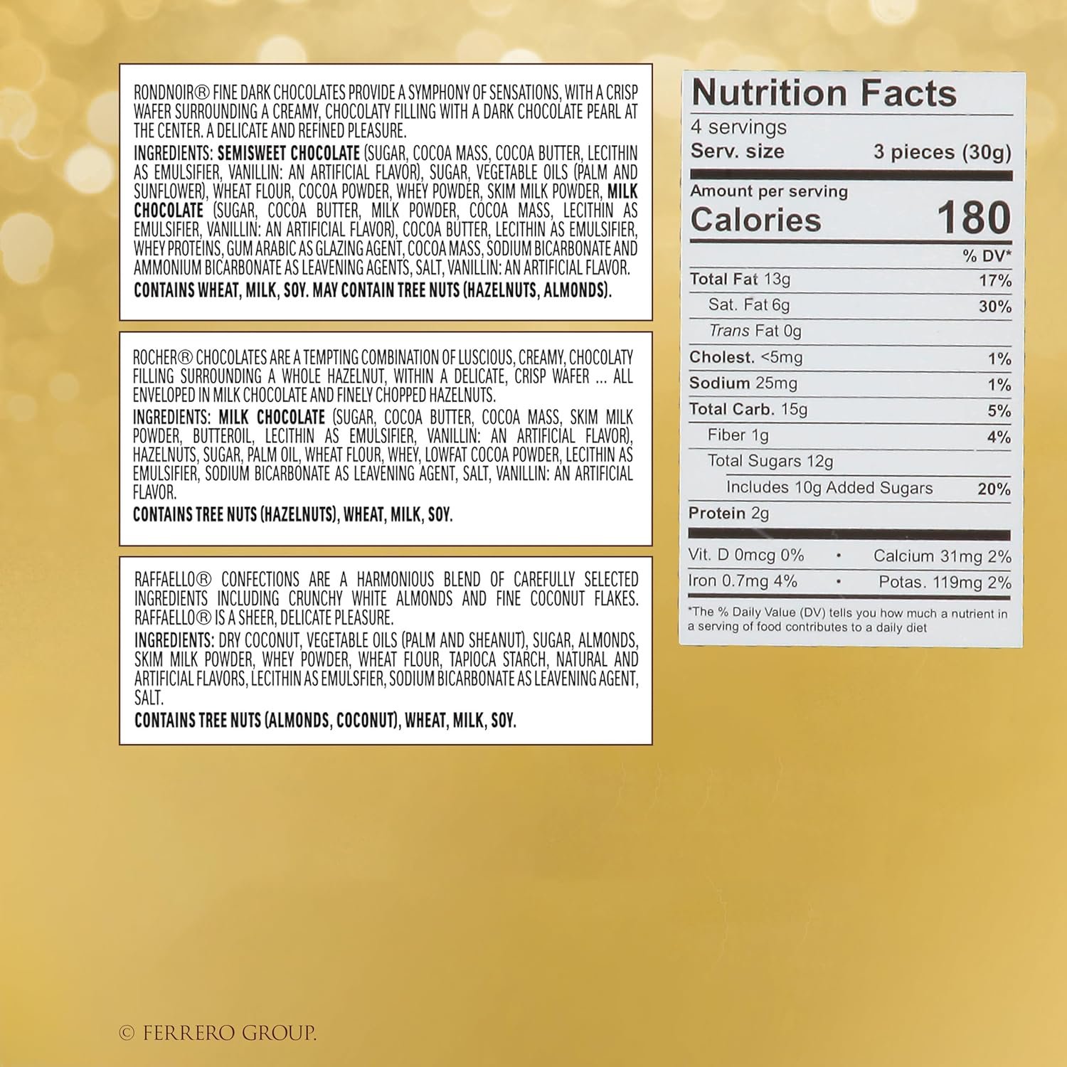 Ferrero Collection Valentine's Day Heart Gift Box, 8 Assorted Hazelnut, Dark Chocolate and Coconut Treats, 3.1 oz - Image 2