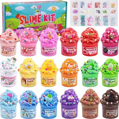 18 Pack Slimes, Slime Kids, Butter Cloud Slime kit for Girls Ages 8-12, Toys for Girls and Boys, Slime Party Favors Goodie Bag Stuffers, 4 5 6 7 8 9 10 Year Old Girl Birthday Gift Cute Stuff