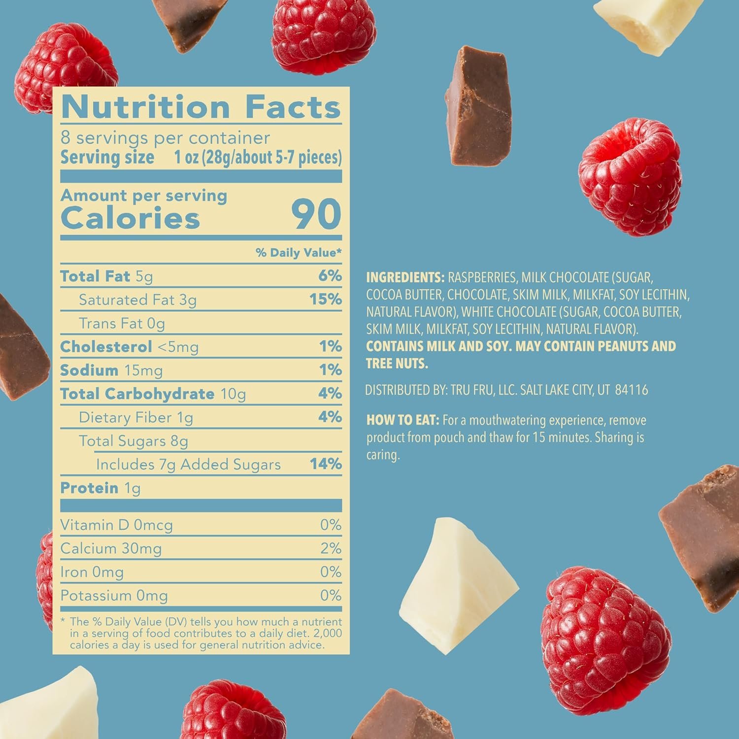 Tru Fru, White & Milk Chocolate Raspberries, 8 Ounce - Image 5