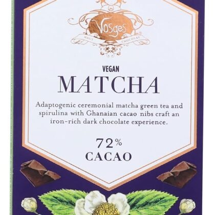 Vosges Haut-Chocolat , & Spirulina Super-Dark Chocolate Bar, Matcha Green Tea, 3 Ounce