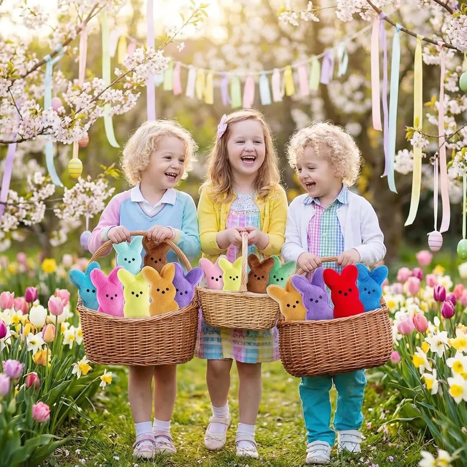 16PCS Easter Stuffed Bunny Plush Toys,Easter Basket Stuffers Egg Fillers,Easter Bunny Bulk Stuffed Animals Plushie for Kids Boys Girls Party Favors Gifts - Image 5