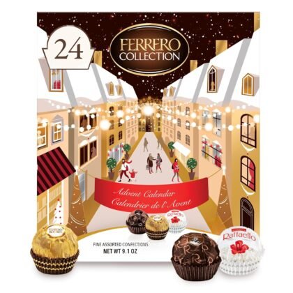Ferrero Collection Holiday Advent Calendar 2025, Premium Assorted Christmas Chocolate Gift Box, 24 Piece, 9.1 oz