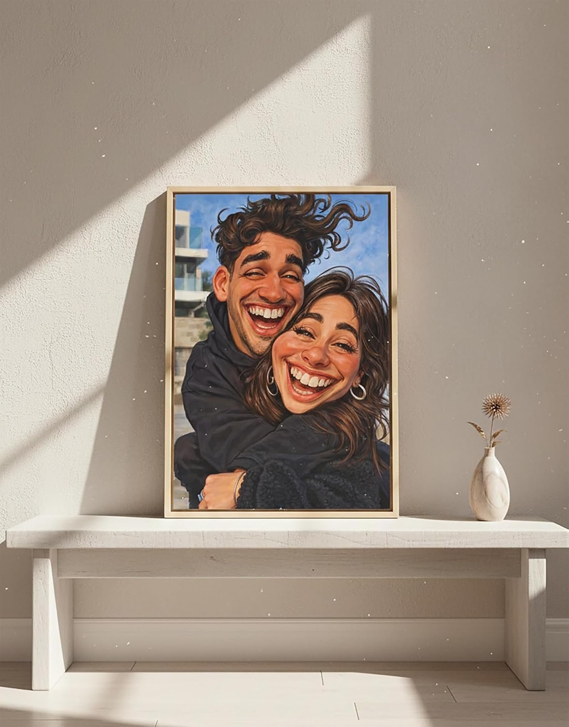 Julyly POD Custom Funny Couple Caricature Portrait, Personalized Photo Gifts, Couple Gifts, Gift for Her, Him, Wife, Husband, Gift Valentine Birthday Wedding Christmas Anniversary for Men Women - Image 5