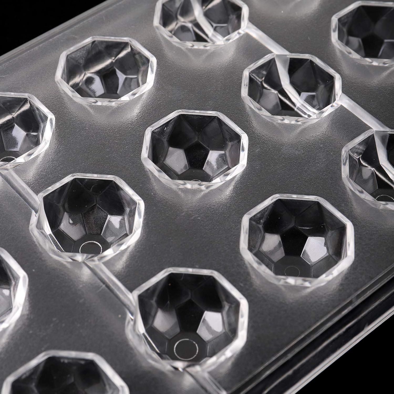 Yopay 84 Grids Polycarbonate Chocolate Mold Candy Making Molds, Diamond Shaped Tray for Mousse, Jelly, Pralines, Truffles, Sweets, Bonbons, Cookies, (4 Pack Transparent) - Image 3