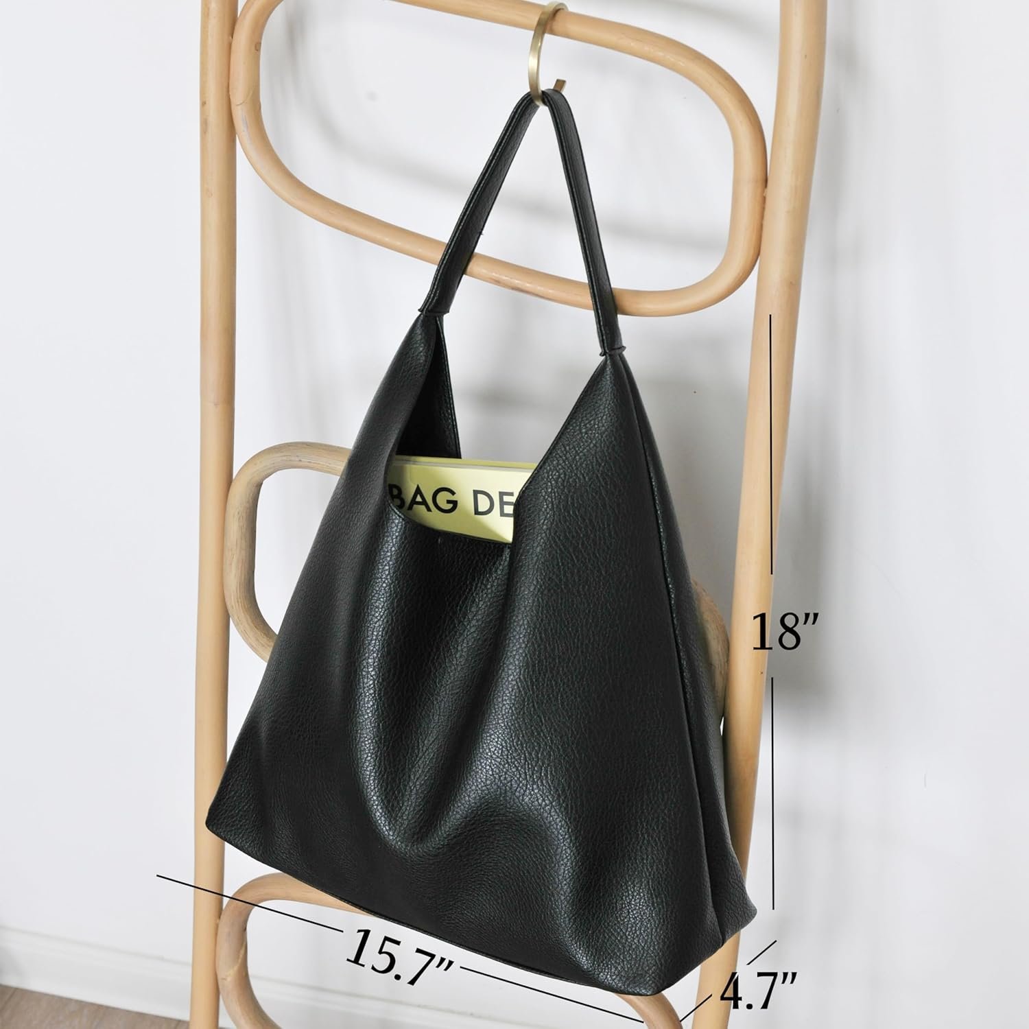 Hobo Bags for Women Soft Vegan Leather Shoulder Handbag Slouchy Tote Purses - Image 4