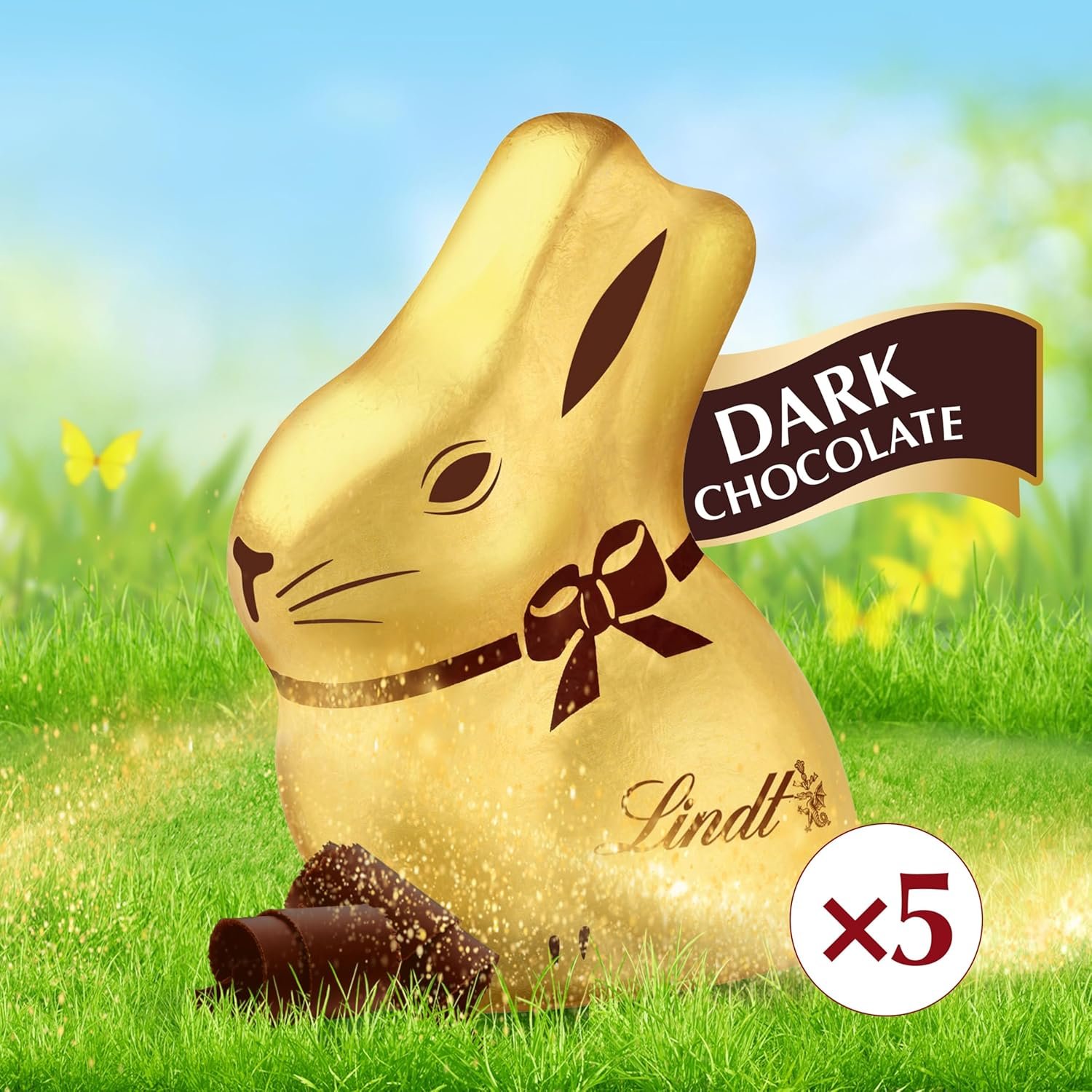 Lindt GOLD BUNNY Dark Chocolate, Hollow Mini Dark Chocolate Candy Bunny, 1.7 oz. Pack - Image 3
