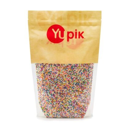 Yupik Birthday Cake Sprinkles, 2.2 lb (35.2 oz), Rainbow Nonpareil Sprinkles, Gluten-Free, Kosher, Cholesterol-Free, Sodium-Free, Fat-Free, Ideal for Ice Cream, Cakes & Donuts Decorating