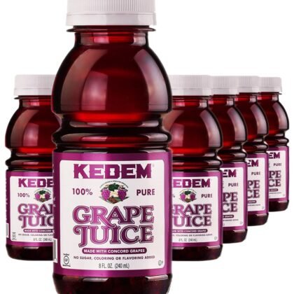 Kedem Grape Juice, 8oz BPA Free Plastic Bottle (12 Pack) Made With Concord Grapes, Certified Kosher