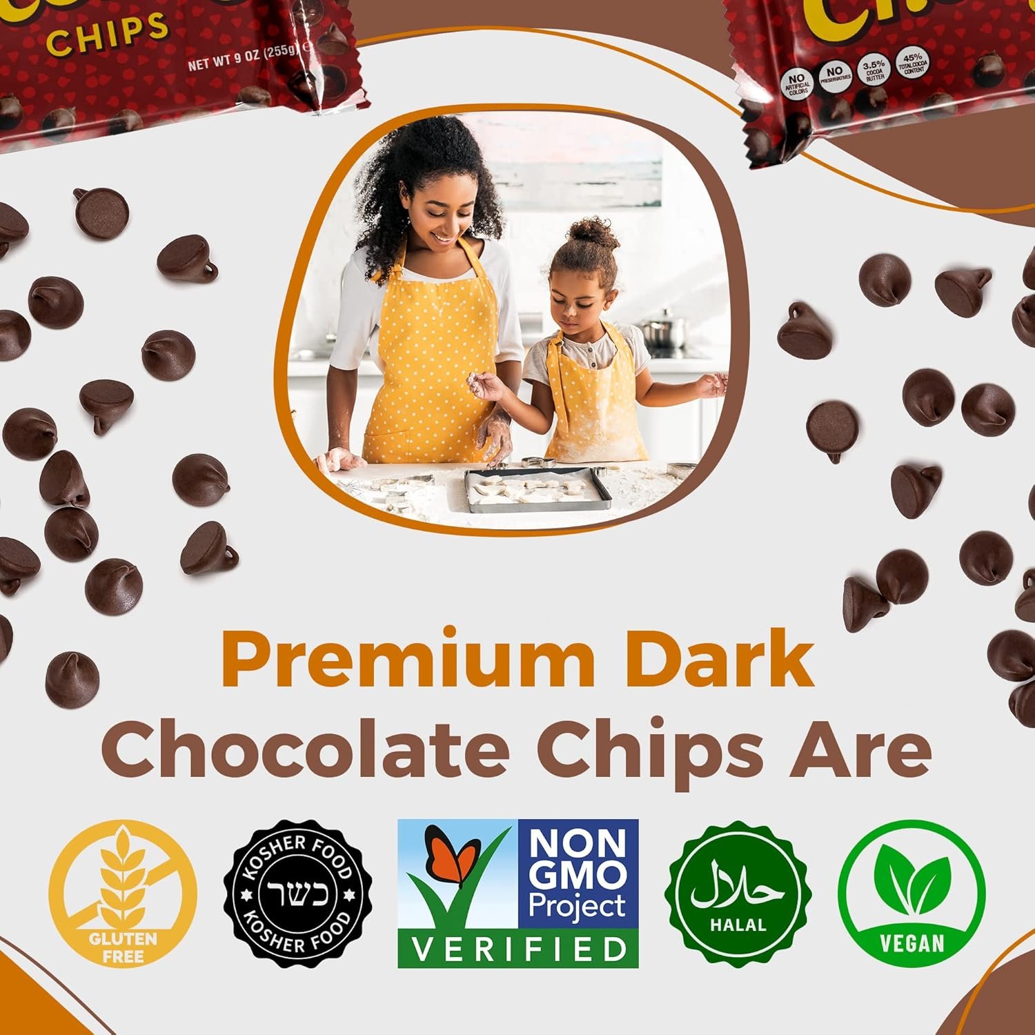 Lieber’s Vegan Semi-Sweet Real Chocolate Chips, 9 oz – Gluten Free, Dairy Free, Kosher Parve, Low Calorie Chocolate Chips for Baking (9 Oz Pack Of 3) - Image 4