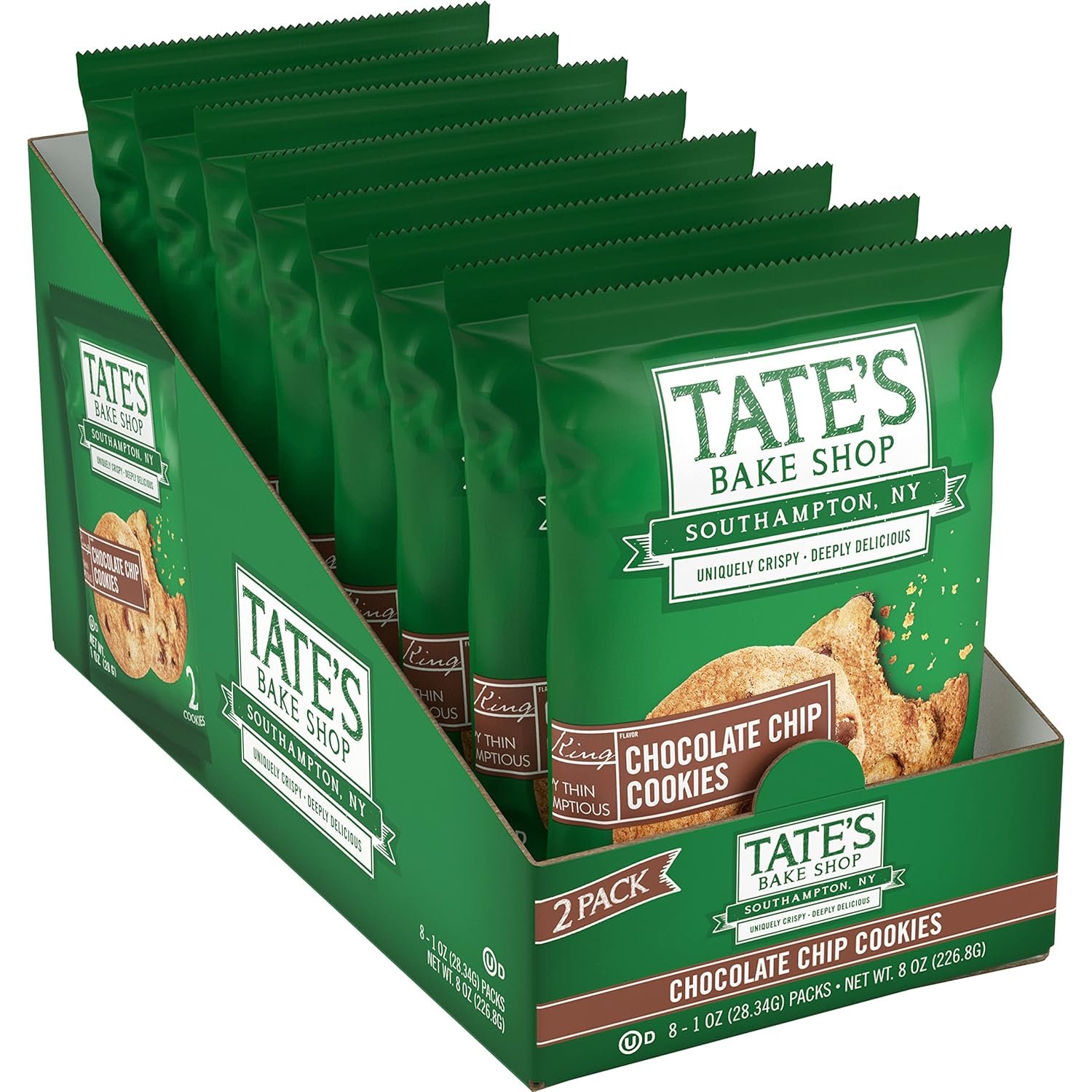 Tate’s Bake Shop Chocolate Chip Cookies, 16 – 2 Cookie Snack Packs (2 Boxes) - Image 12