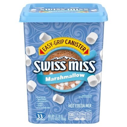 Swiss Miss Hot Cocoa Drink Mix, Milk Chocolate with Marshmallows, Hot Cocoa Bar Supplies, 37.18 oz. Canister