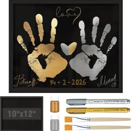 QUANWAISJ Couples Painting for Date Night,Date Night Activities,Hand Mold Kit, Paint and Sip for Adults, DIY Paint Party Favors(10"x12")