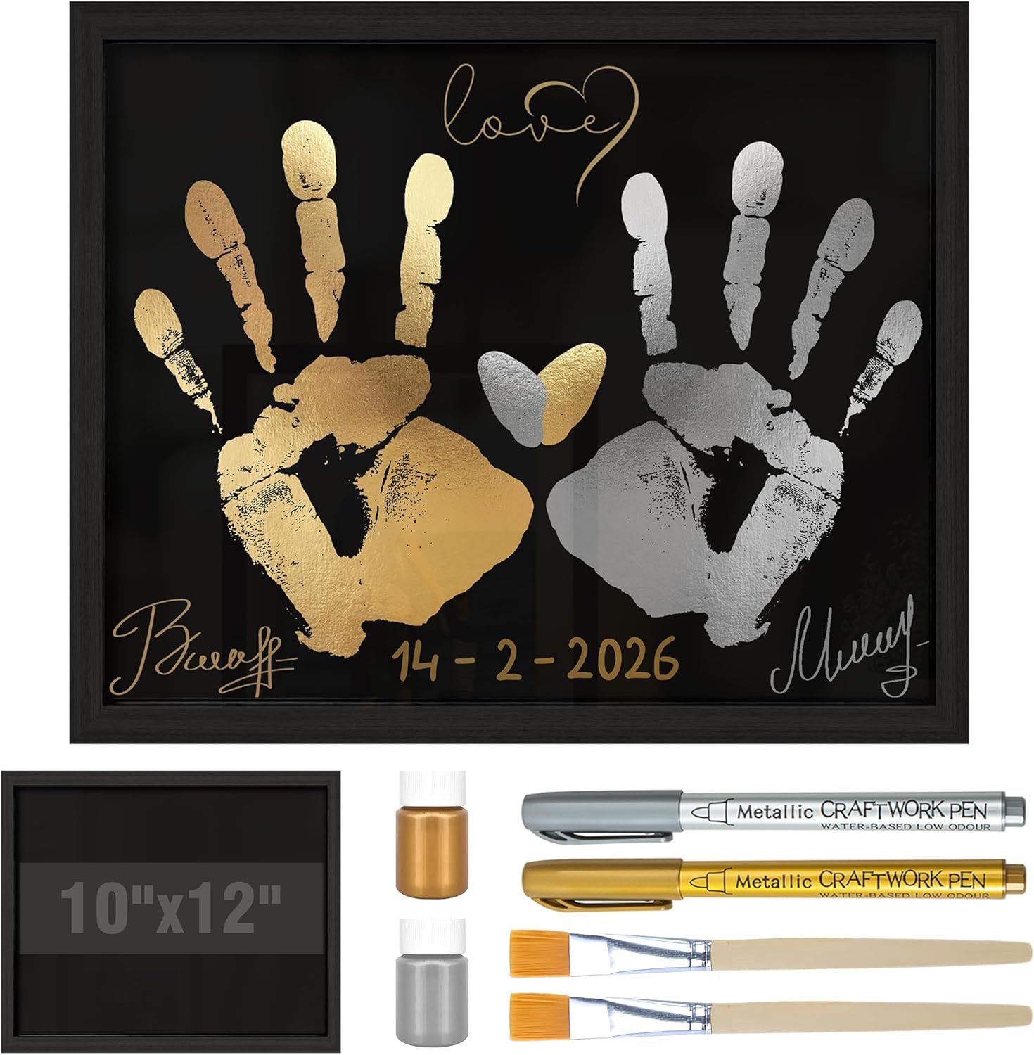 QUANWAISJ Couples Painting for Date Night,Date Night Activities,Hand Mold Kit, Paint and Sip for Adults, DIY Paint Party Favors(10"x12")