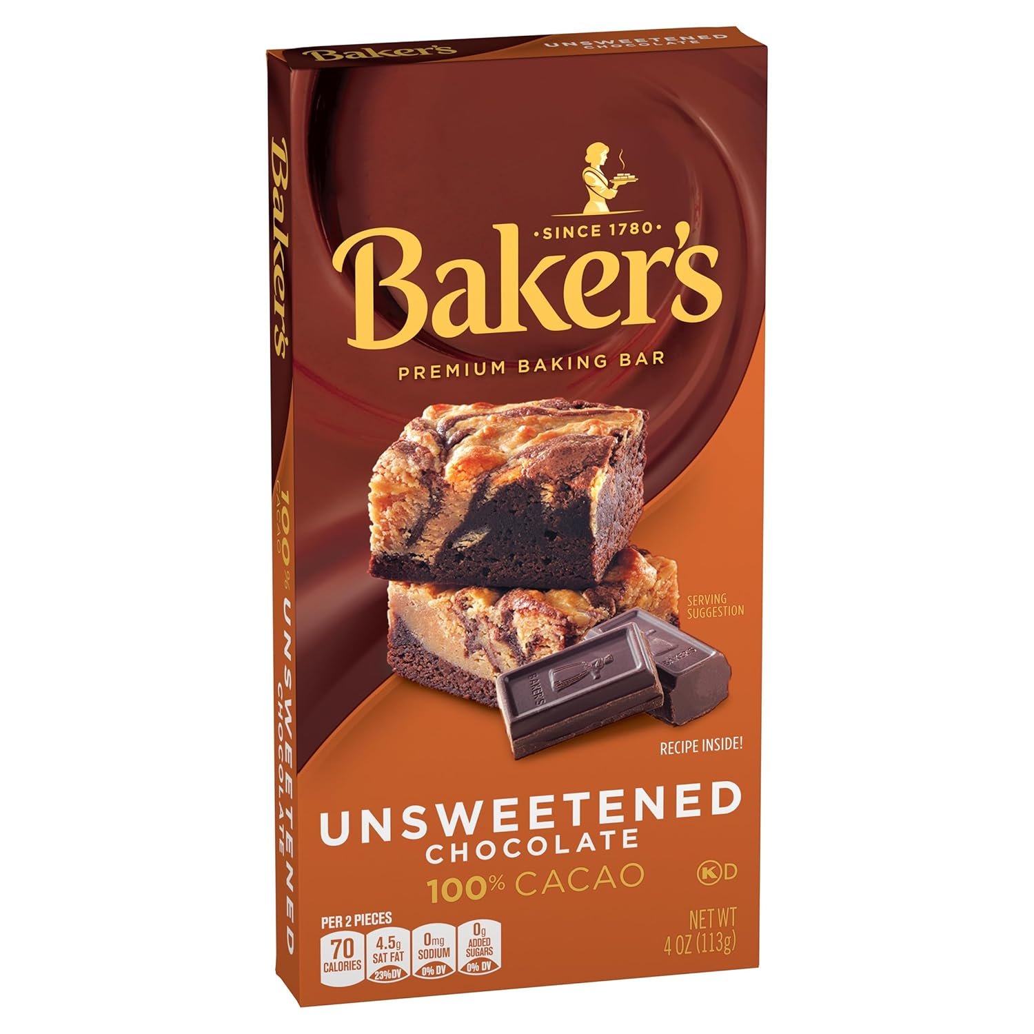 Baker's Unsweetened Chocolate Premium Baking Bar with 100 % Cacao (4 oz Box) - Image 5