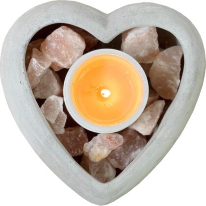 Admired by Nature 7.5" L Cement Heart Shape Planter Decorative Pot for Indoor Succulent Home Décor, Black