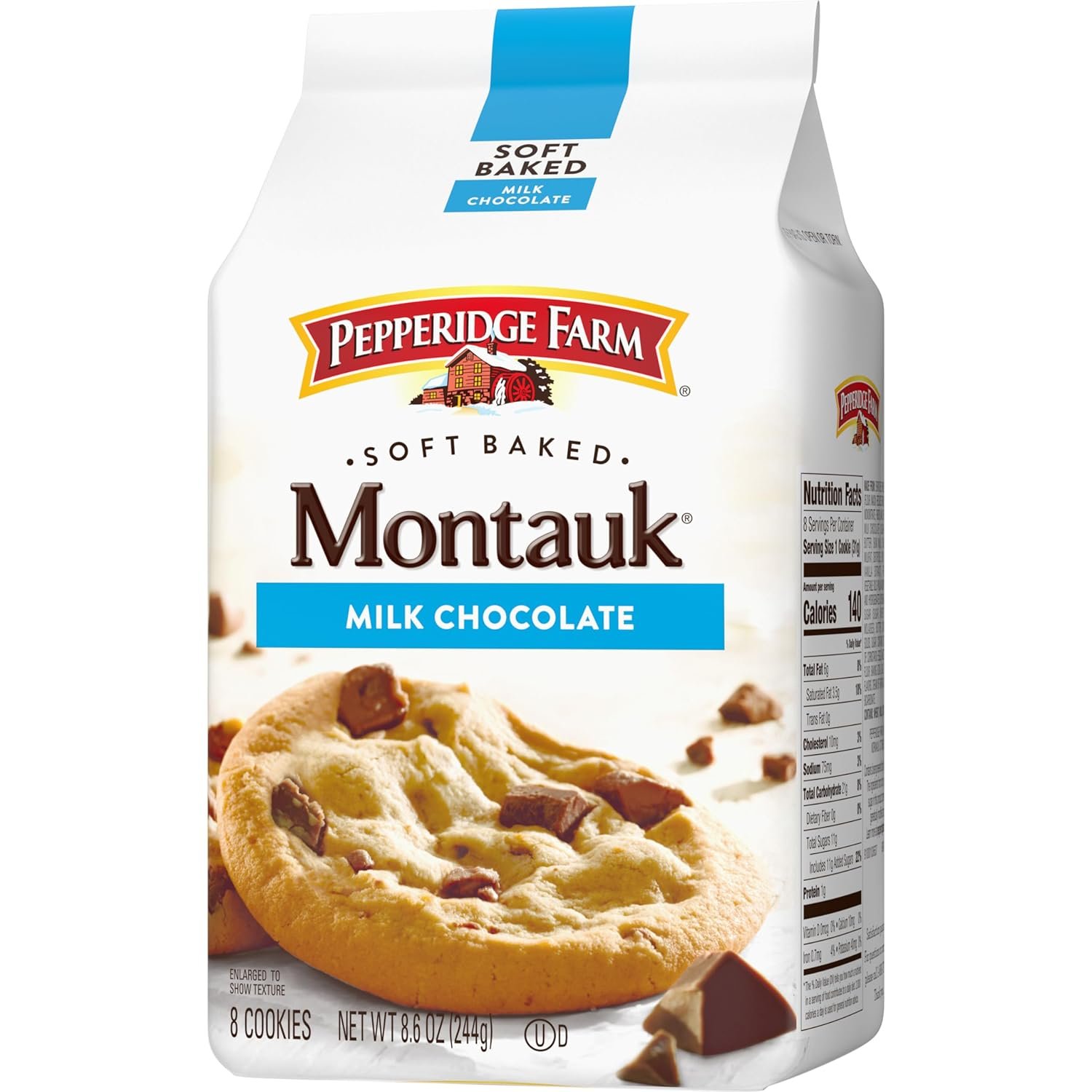 Pepperidge Farm Montauk Soft Baked Milk Chocolate Chunk Cookies, 8.6 Oz Bag (8 Cookies) - Image 9