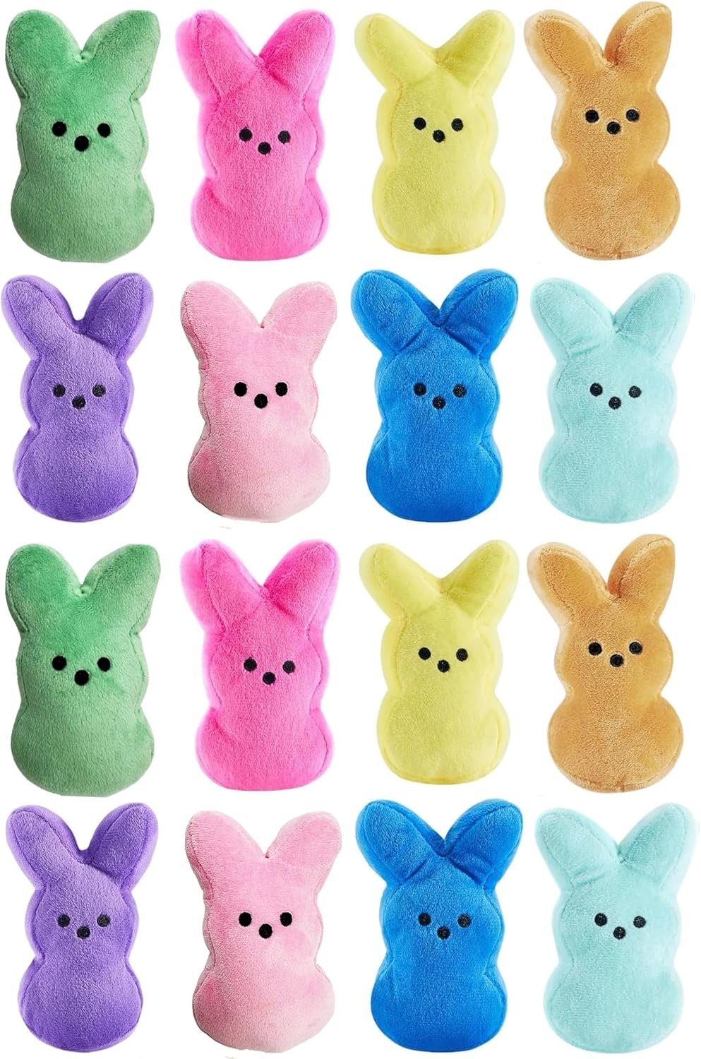 16PCS Easter Stuffed Bunny Plush Toys,Easter Basket Stuffers Egg Fillers,Easter Bunny Bulk Stuffed Animals Plushie for Kids Boys Girls Party Favors Gifts