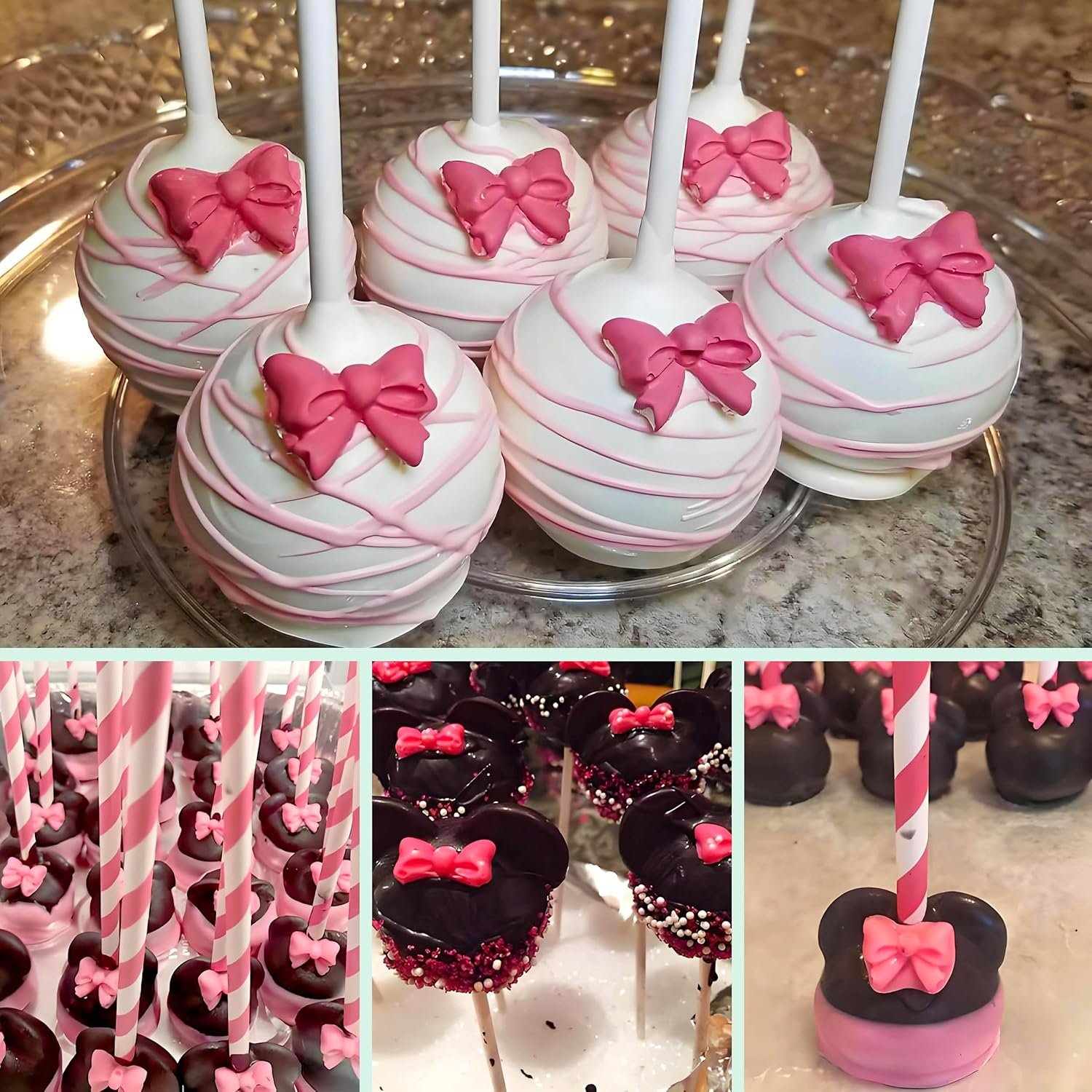 YunKo W0770 8 Mini Bows Silicone Fondant Molds Chocolate Sugar Candy Cake Pop Bow Craft Molds DIY Cake Decorating - Image 3