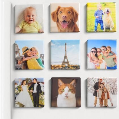 9 Pcs Custom Magnets for Fridge - 2"x2" Photo Magnets, Personalized Gifts, Perfect Keepsake, Custom Magnet with Strong Hold for Kitchen Decor