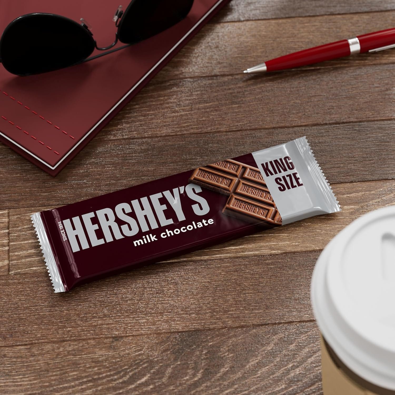HERSHEY'S Milk Chocolate King Size, Candy Bars, 2.6 oz (18 Count) - Image 5