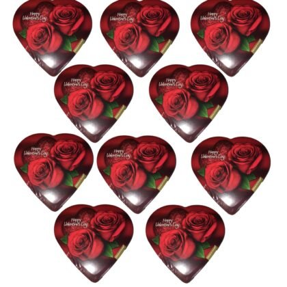 Valentine Rose Heart Shaped Chocolate Gift Box 2 oz (Pack of 10)