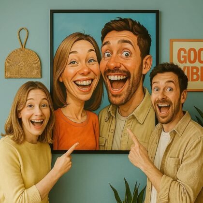 Giantbighands Personalized Funny Couple Caricature Portrait from Photo, Transform Your Photo into Hilarious Art, Custom Wedding Anniversary Engagement Gift For Wife Husband Parents, Valentines Gifts 3