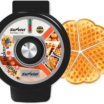 Heart Belgian Waffle Maker: Electric Waffle Machine with Adjustable Browning Control, Waffle Iron with Nonstick Plates Easy Cleanup, Breakfast Maker for Kids and Families, Stainless Steel