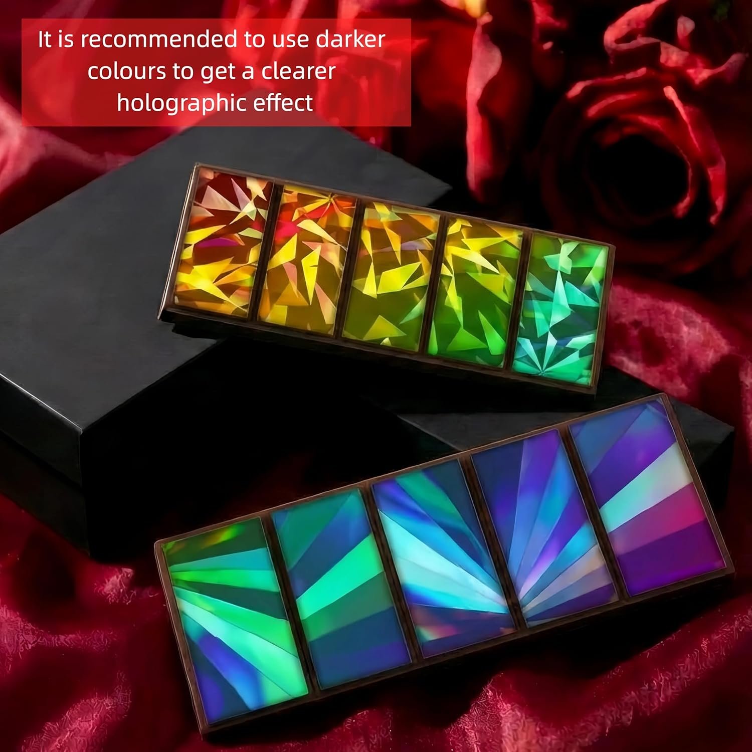 Windmill and Diamond Holographic Chocolate Bar Mold Silicone, Rainbow Light Effect Chocolate Bar Deep Thick Molds for DIY Candy Dessert Baking, Candy, Wax Melts, Cake Decoration (Rectangle) - Image 4