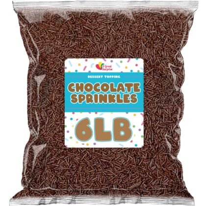 Chocolate Sprinkles - 6 Pounds - Chocolate Jimmies - Wholesale Ice Cream Sprinkles - Baking, Cupcake, Cookie Decorating - Dessert Toppings