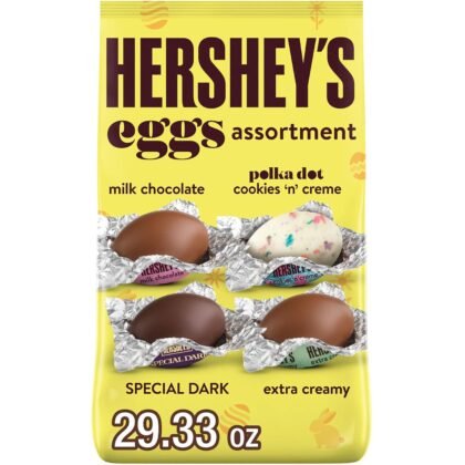 HERSHEY'S Assorted Flavored Eggs, Easter Candy Bulk Bag, 29.33 oz
