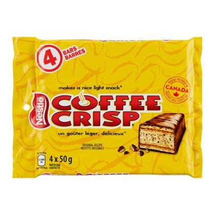 Canada Candy Coffee Crisp Chocolate Bar, 4 Count (Pack of 1), Imported from Canada. (Basic)