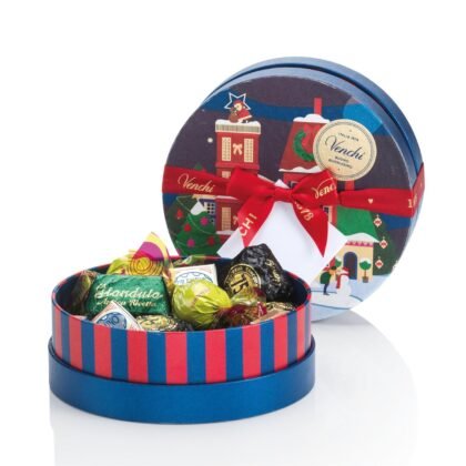 Venchi - Christmas Gift Box with Assorted Chocolates, Gianduiotto, Chocoviar 75% Extra Dark, Cremino, Limited Edition, Gluten-Free, No Colourings or Preservatives, Gift Idea
