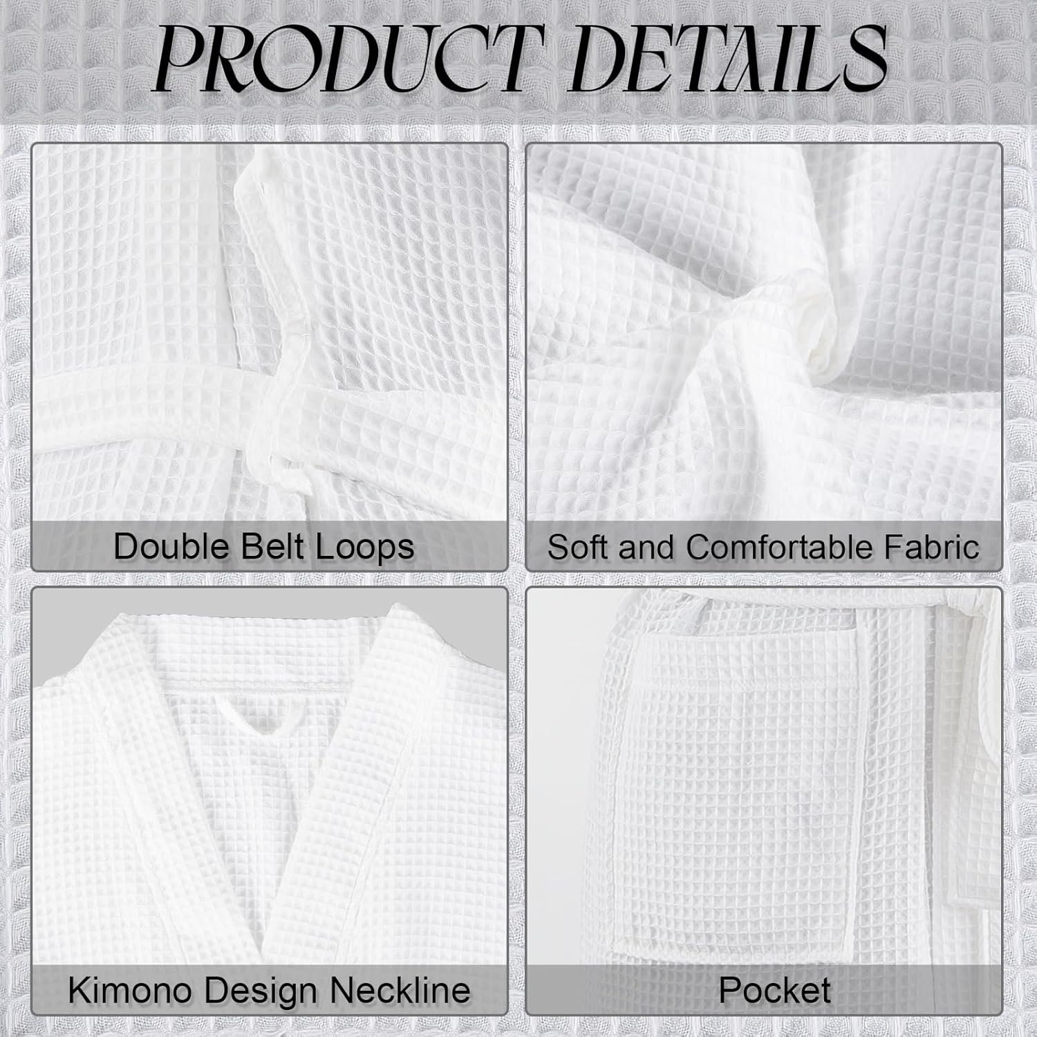 Hercicy 2 Pcs His and Hers Waffle Robes Lightweight Couple Robes for Women Men Matching Bathrobes for Wedding Engagement Gift - Image 2