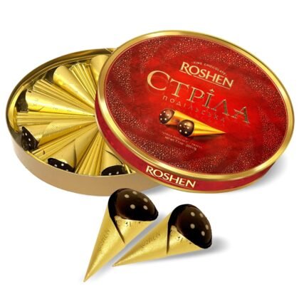 Roshen Chocolate Gift Box, 10 Individually Wrapped Chocolate Glazed Candies, 12.42oz/352g, Perfect for Birthdays, Special Occasions, and Gift Giving, Classic Sweet Treats in a Bright Red Box