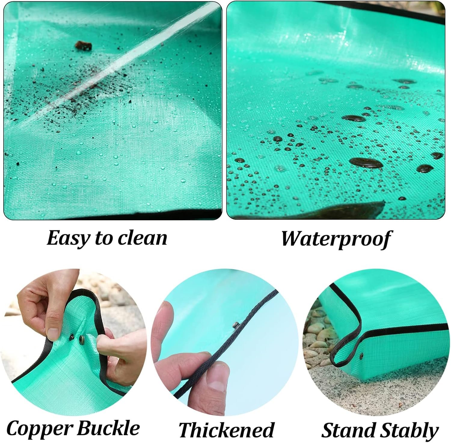 Melphoe 25Pcs Mini Garden Hand Transplanting Succulent Tools Set, 39.4" Thickened Repotting Mat & Plant Tag, Miniature Planting Indoor Fairy Care, Potting, Cactus, Houseplant Bonsai Tool Kit (Black) - Image 7