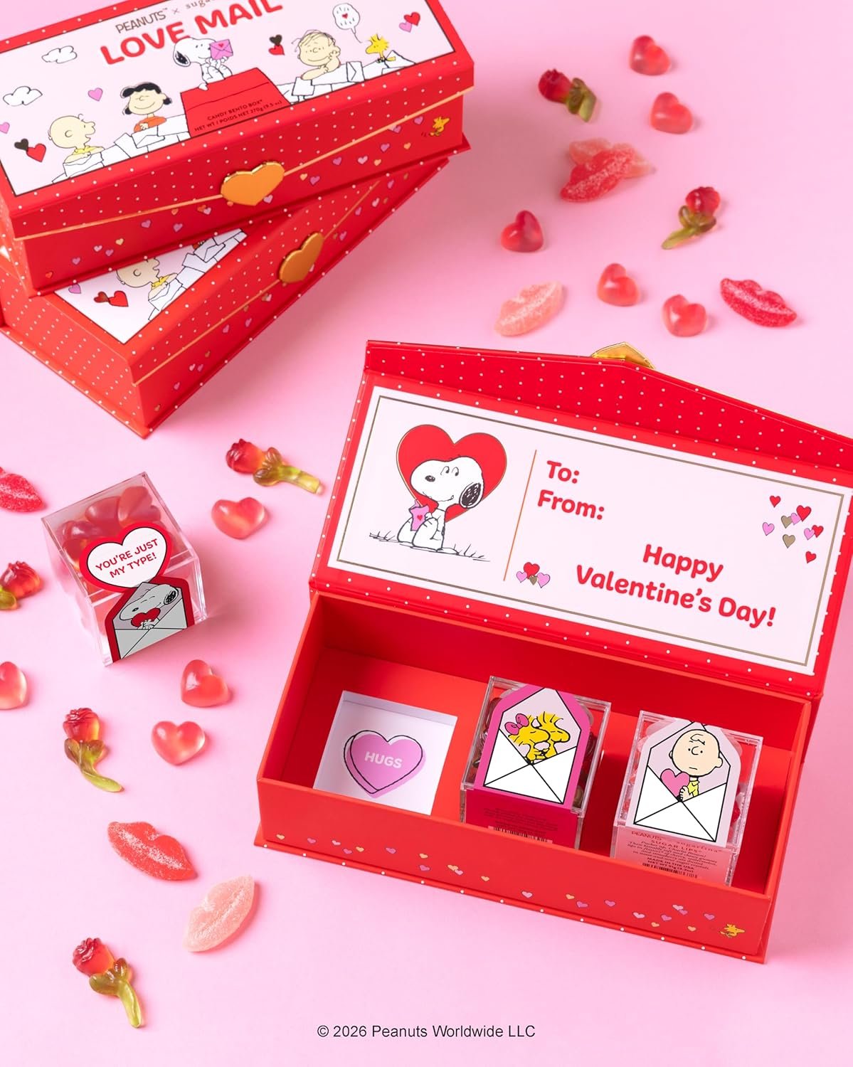 Peanuts x Sugarfina Love Mail 3 Piece Candy Bento Box | Peanuts Valentine's Day - Image 10