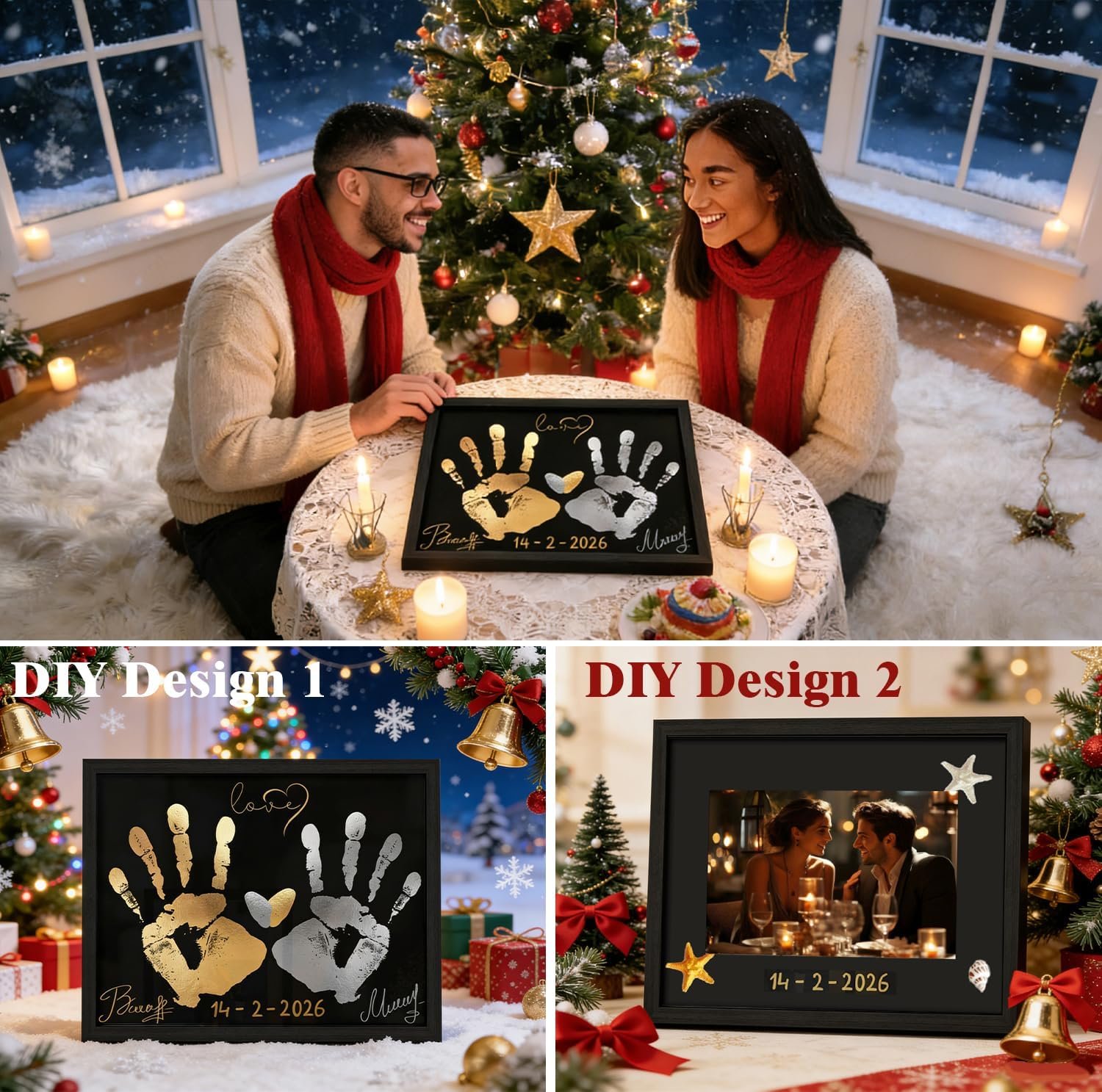 QUANWAISJ Couples Painting for Date Night,Date Night Activities,Hand Mold Kit, Paint and Sip for Adults, DIY Paint Party Favors(10"x12") - Image 6