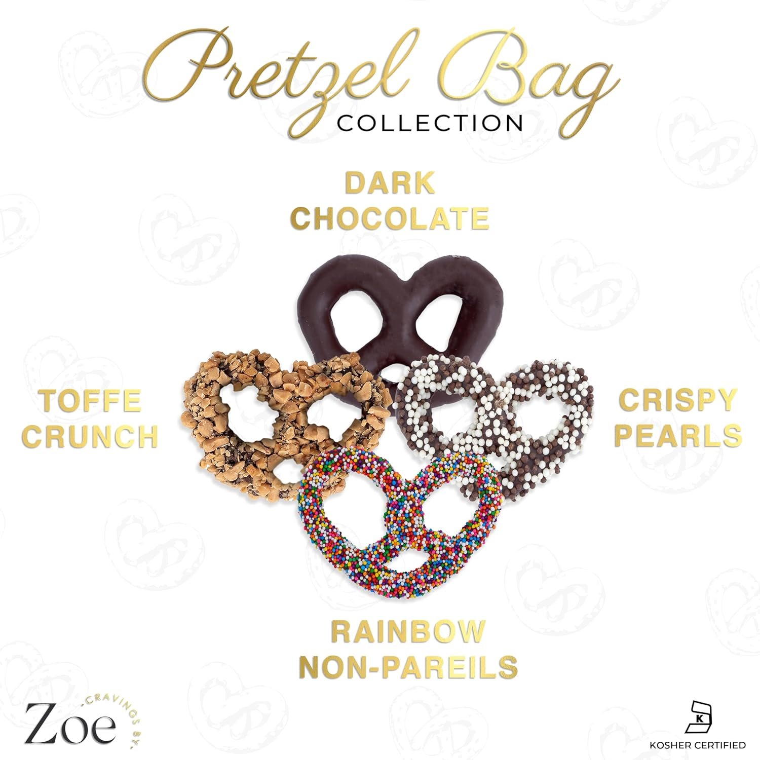 CRAVINGS BY ZOE Valentines Day and Birthday Chocolate Covered Pretzels Gift Bag 8 oz | Gourmet Kosher Milk & Dark Belgian Chocolate Candy Food Gift Box Basket | Get Well, Thank You, Men Women Mom Dad Her - Image 2