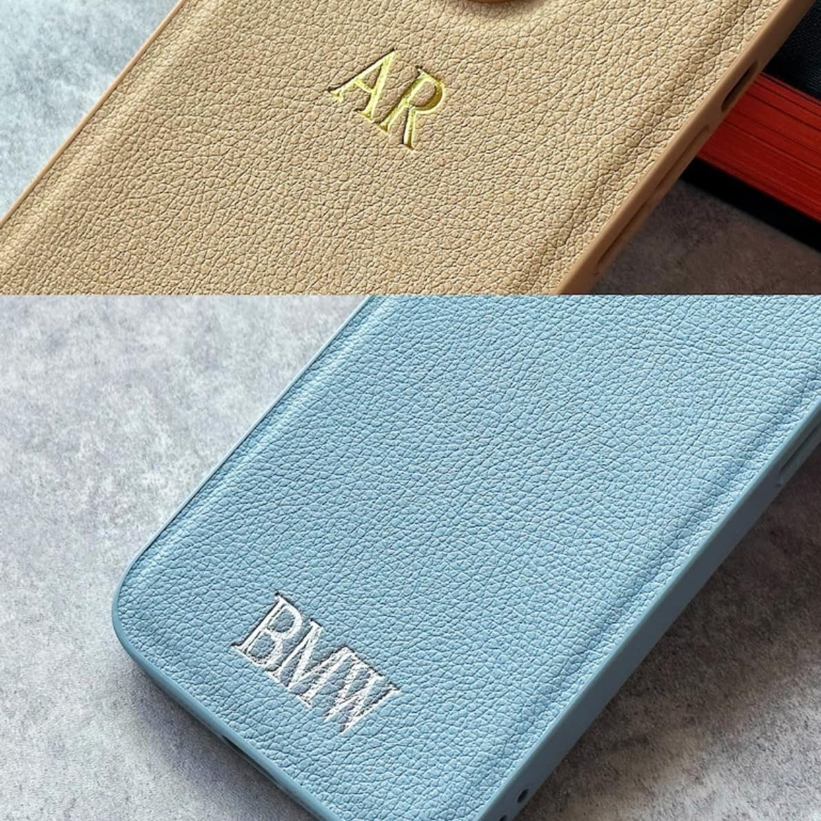 Custom Embossed Case for iPhone – Personalized Leather Case for iPhone 17, 16, 15, 14, 13, 12, 11, XR, XS, X, Plus, Pro, Max, SE – Custom Text, Date, Name, Initials, Monogram, Engraving, Gift idea - Image 4