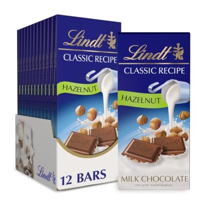 Lindt CLASSIC RECIPE Hazelnut Milk Chocolate Candy Bar, Milk Chocolate, 4.4 oz.