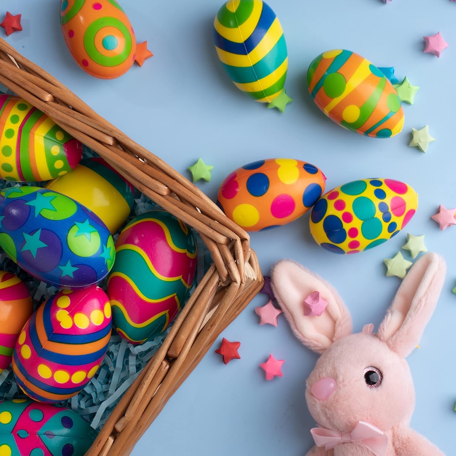 JOYIN 24 PCS Easter Eggs Colorful and Squishy Toy, Slow Rising Stress Relief Fidget Toy Squeeze Easter Eggs, Basket Stuffer, Assorted Colors, Party Favors - Image 9