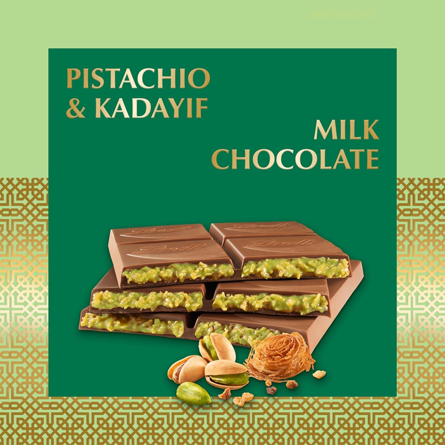 Lindt Dubai Style Milk Chocolate Candy with Pistachio & Kadayif, 5.3 oz. Bar - Image 3