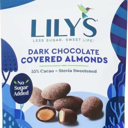 Lily's Sweets, Dark Chocolate Covered Almonds, 3.5 Ounce