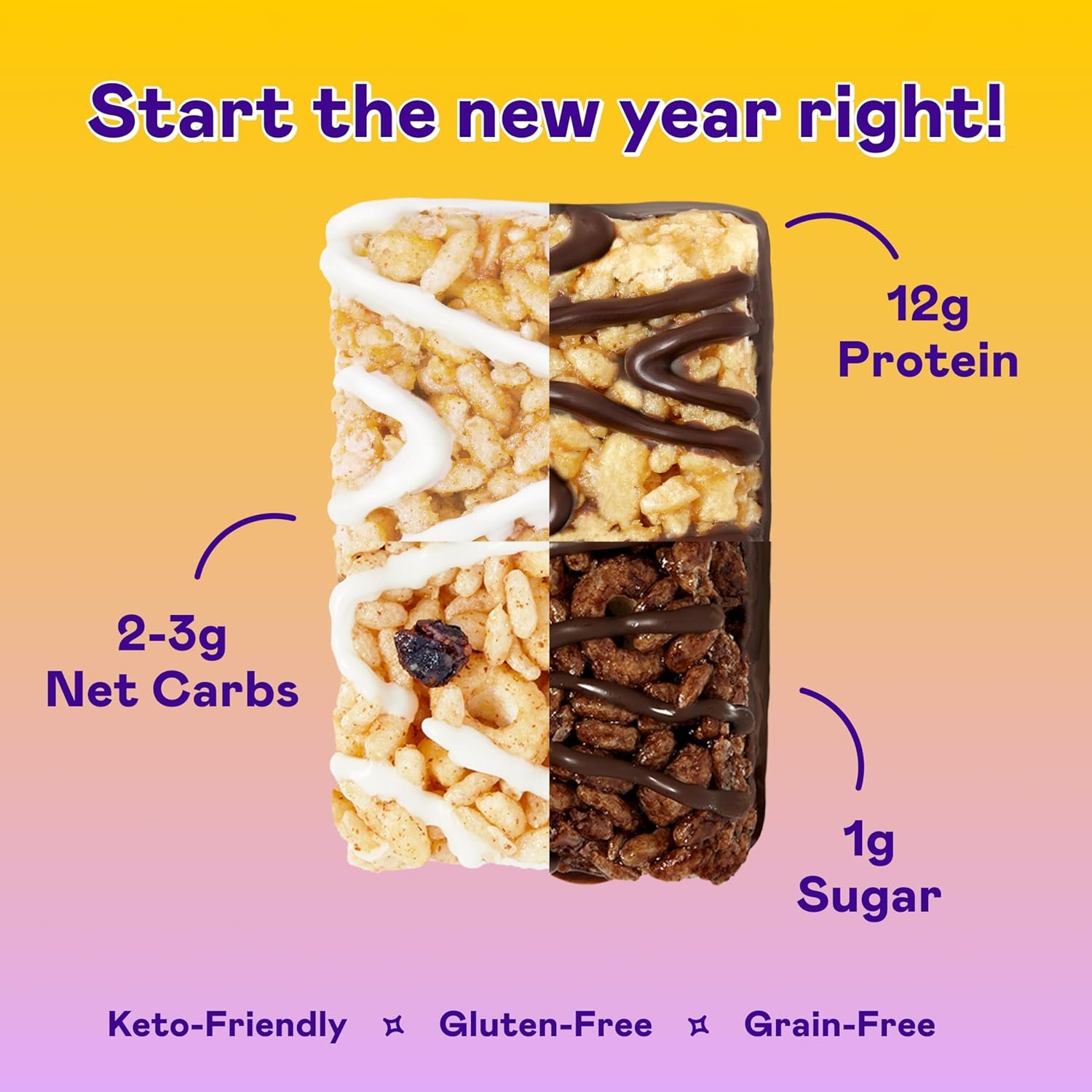 Magic Spoon Treats - 8 High Protein Bars: 2 Marshmallow, 2 Chocolate Peanut Butter, 2 Blueberry Muffin, 2 Double Chocolate - High Protein Gluten Free Snack - Sugar Free Protein Cereal Bar - Image 4