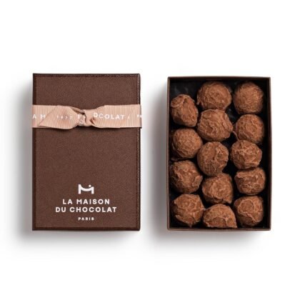 LA MAISON DU CHOCOLAT Classic Truffles Gift Box, Gourmet French Dark Chocolate Gift Box (12 Pieces)