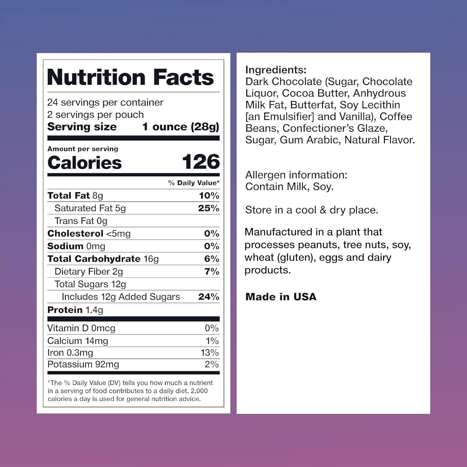 Dark Chocolate Covered Espresso Coffee Beans, (2 Ounces) Pack of 12 - Image 2